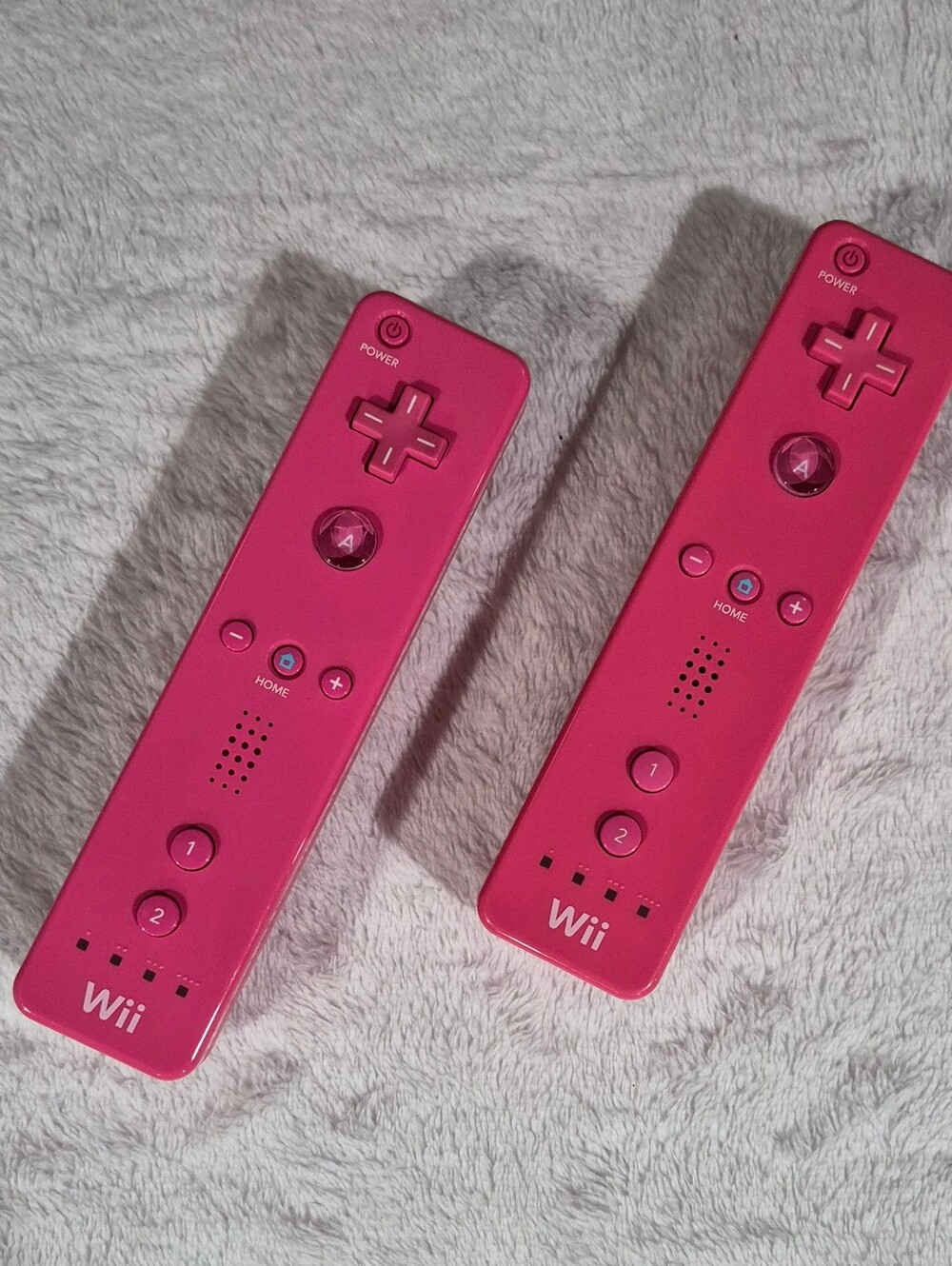 Set of 2 Original Pink Nintendo Wii Remotes (OEM) - Tested and Clean Controllers